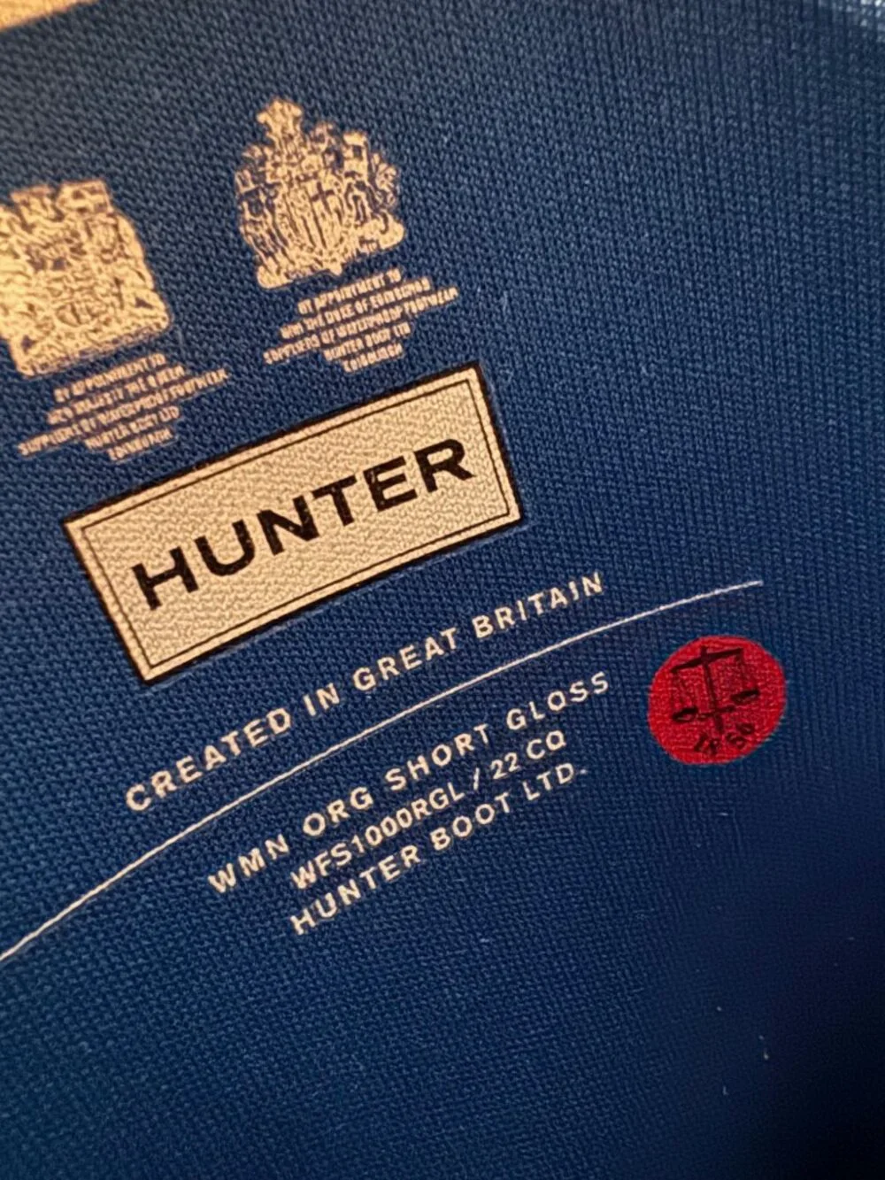 Hunter Original Short Gloss Rain Boots Women’s 7 EU 38 Royal Blue Wellington EUC